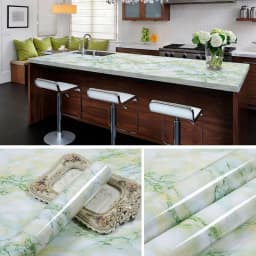 60CM Vinyl Self-adhesive Marble Wallpaper PVC DIY Waterproof Oilproof Wall Stickers Kitchen Bathroom Cabinets Counter Decoration