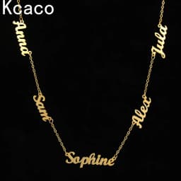 Custom Multiple Personalized Name Necklaces Jewelry Chain Pendant Name Gold Color Necklace for Women Men Stainless Steel Gifts