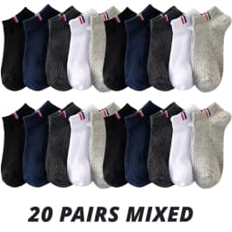 5/10/20 Pairs Of Thin Summer Blending Boat Socks Plain Color Mens Casual Socks Breathable Sweat Absorbing Calibration Socks