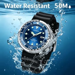 FOXBOX Top Brand Fashion Diver Watch Men 50ATM Waterproof Date Clock Sport Watches Mens Quartz Wristwatch Relogio Masculino