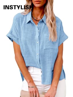 Casual Solid Short Sleeve Cotton Linen Loose Blouse Vintage Harajuku Oversized Shirt Elegant Tunic Summer Tops Women 2022