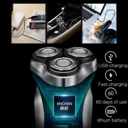 ENCHEN Blackstone Electrical Rotary Shaver for Men 3D Floating Blade Washable Type-C USB Rechargeable Shaving Beard Machine