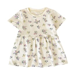 Sanlutoz Short Sleeve Summer Baby Dress Cute Pattern Casual Kids Girls Clothing Dress Cotton