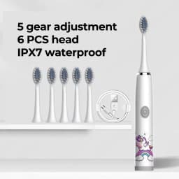 Children Electric Toothbrush Cartoon Kids With Replacement Head Ultrasonic IPX7 Waterproof Rechargeable Sonic Toothbrush