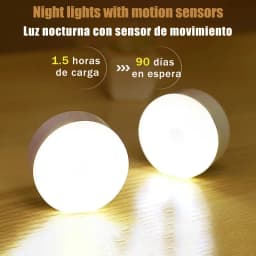USB Rechargeable LED Night Light Motion Sensor Magnetic Wireless Lamp, Warm White No Flicker for Closet Bed Cabinet
