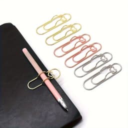 4Pcs Multifunctional Love Pen Clip, Portable Hanging Pen Button Fixed Seat Paper Clip for Notebook Stationery Accessories