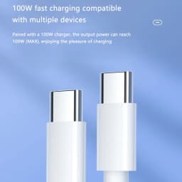 3PCS PD 100W USB C to USB Type C Cable Fast Charge Data Cable For Iphone 17 15 15Pro Huawei Samsung Xiaomi Data Line White 1M 2M