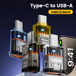 120W Type C To USB A OTG Adapter Fast Charging USB3.2 To Type C Female Adapter Fast Charging OTG For iPhone 15 16 Macbook iPad