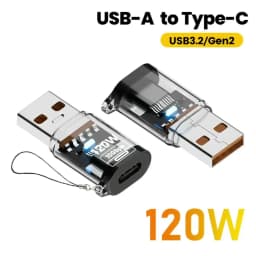 120W Type C To USB A OTG Adapter Fast Charging USB3.2 To Type C Female Adapter Fast Charging OTG For iPhone 15 16 Macbook iPad
