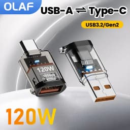 120W Type C To USB A OTG Adapter Fast Charging USB3.2 To Type C Female Adapter Fast Charging OTG For iPhone 15 16 Macbook iPad