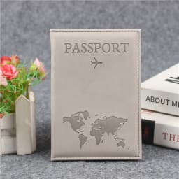 PU Leather Passport Cover For Men & Women Organizer - Protective Card Holder ID Document Covers World Map Travel Passport Case