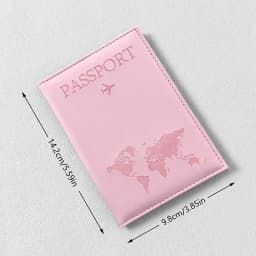 PU Leather Passport Cover For Men & Women Organizer - Protective Card Holder ID Document Covers World Map Travel Passport Case