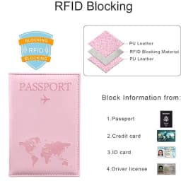 PU Leather Passport Cover For Men & Women Organizer - Protective Card Holder ID Document Covers World Map Travel Passport Case