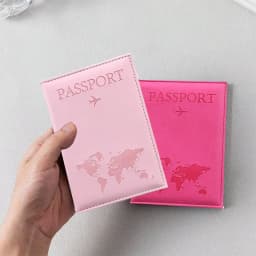 PU Leather Passport Cover For Men & Women Organizer - Protective Card Holder ID Document Covers World Map Travel Passport Case