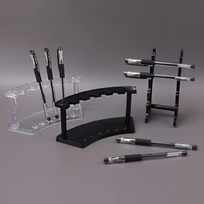 Wholesale Plastic Transparent 6 Slot Pencil Pen Spoon Jewelry Display Holder Stand Rack
