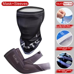 2Pcs Set Summer Ice Silk Cycling Arm Sleeves Breathable Bandana Mask Combination Suit Elastic Cold UV Sun Protection