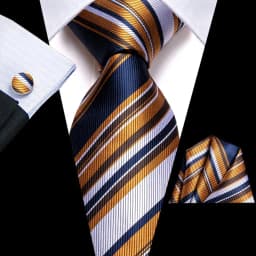 Blue Business Solid Plaid Striped Men's Tie NeckTie 8.5cm Ties for Men Formal Gold Orange Wedding High Quality Gravata Silk