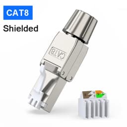 ZoeRax RJ45 Cat6A Cat7 Cat8 Tool Free Connector Reusable Shielded Ethernet Field Modular PLug 2000MHz 40Gbps LAN Cable 22-26AWG
