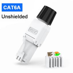 ZoeRax RJ45 Cat6A Cat7 Cat8 Tool Free Connector Reusable Shielded Ethernet Field Modular PLug 2000MHz 40Gbps LAN Cable 22-26AWG