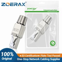 ZoeRax RJ45 Cat6A Cat7 Cat8 Tool Free Connector Reusable Shielded Ethernet Field Modular PLug 2000MHz 40Gbps LAN Cable 22-26AWG