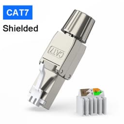 ZoeRax RJ45 Cat6A Cat7 Cat8 Tool Free Connector Reusable Shielded Ethernet Field Modular PLug 2000MHz 40Gbps LAN Cable 22-26AWG