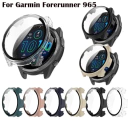 Full Protective Case for Garmin Forerunner 965 Forerunner 265 265S Screen Protector Case Cover PC 2in1 Shell+Tempered Glass Film