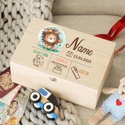 Custom Baby Wooden Memory Box Newbron Shower Gift Personalized Infant Keepsake Box Baby Birth Stats Box Umbilical Cord Box