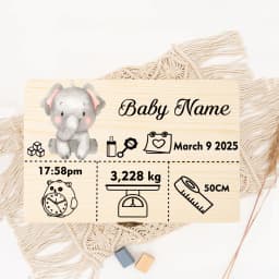 Custom Baby Wooden Memory Box Newbron Shower Gift Personalized Infant Keepsake Box Baby Birth Stats Box Umbilical Cord Box