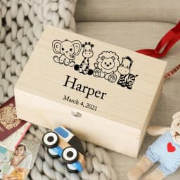 Custom Baby Wooden Memory Box Newbron Shower Gift Personalized Infant Keepsake Box Baby Birth Stats Box Umbilical Cord Box