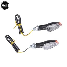 2 Pcs Universal 14 LED Lights 12V Motorcycle Flashing Turn Signal Rear Indicator Tail Light Yellow Light for Honda BMW Yamaha