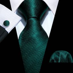 Fashion Men Tie Green Teal Blue Solid Paisley Striped Plaid Floral Animal Necktie Handkerchief Cufflinks Set Barry. silk Wang