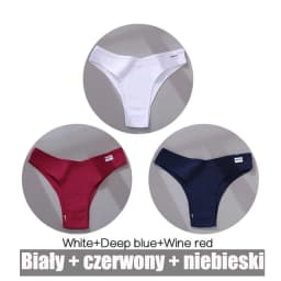 FINETOO 3PCS/Set Women's Panties Cotton Brazilian Underwear Women Sexy V Waist Women's Thong Female Underpants Intimate Lingerie