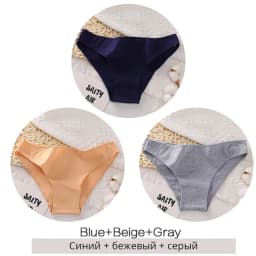 FINETOO 3PCS/Set Women's Panties Cotton Brazilian Underwear Women Sexy V Waist Women's Thong Female Underpants Intimate Lingerie