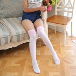 Cute Over-Knee Socks Black Lolita Striped Socks Sexy Thighs High-Tube Nylon Long Stockings Women's Funny Christmas Gifts