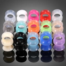 2Pcs Silicone Ear Plugs and Tunnels Ear Piercings Earlets Screwed Earring Expander Ear Gauges Body Jewelry Piercings