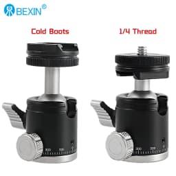 BEXIN K19 Mini Cold Shoe Ball Head Dual Use 1/4 Screw Cold Shoe Aluminum Alloy for Camera Phone Speedlite Tripod Selfie Stick
