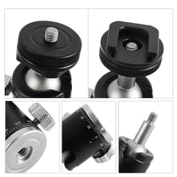 BEXIN K19 Mini Cold Shoe Ball Head Dual Use 1/4 Screw Cold Shoe Aluminum Alloy for Camera Phone Speedlite Tripod Selfie Stick