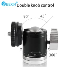 BEXIN K19 Mini Cold Shoe Ball Head Dual Use 1/4 Screw Cold Shoe Aluminum Alloy for Camera Phone Speedlite Tripod Selfie Stick