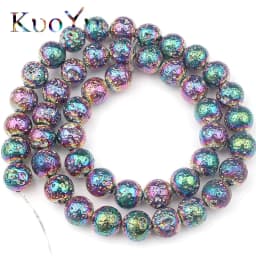 Multicolor Volcanic Rock Lava Stone Round Loose Spacer Bead For Jewelry Making Natural Stone Beads Diy Men Charm Bracelet 4-12mm