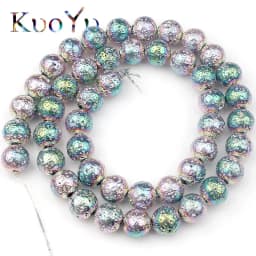 Multicolor Volcanic Rock Lava Stone Round Loose Spacer Bead For Jewelry Making Natural Stone Beads Diy Men Charm Bracelet 4-12mm