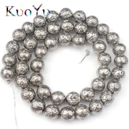 Multicolor Volcanic Rock Lava Stone Round Loose Spacer Bead For Jewelry Making Natural Stone Beads Diy Men Charm Bracelet 4-12mm