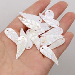 New Natural Shell Beads Pendant Leaf/Flower/Wing Mother of Pearl Shell Charms for DIY Earrings Necklace Jewelry Making 5PC