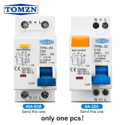 TOMZN 1PCS TPNL DPNL 230V 1P+N Residual Current Circuit Breaker With Over And Short Current Leakage Protection RCBO MCB