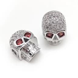 Copper Micro Pave Zircon Crystal CZ Geometry Crown Leopard Helmet Skull Loose Spacer Beads for Jewelry Making DIY Men Bracelet