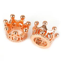 Copper Micro Pave Zircon Crystal CZ Geometry Crown Leopard Helmet Skull Loose Spacer Beads for Jewelry Making DIY Men Bracelet