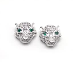Copper Micro Pave Zircon Crystal CZ Geometry Crown Leopard Helmet Skull Loose Spacer Beads for Jewelry Making DIY Men Bracelet
