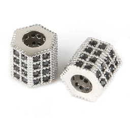 Copper Micro Pave Zircon Crystal CZ Geometry Crown Leopard Helmet Skull Loose Spacer Beads for Jewelry Making DIY Men Bracelet