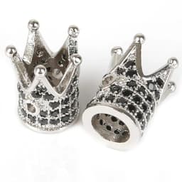 Copper Micro Pave Zircon Crystal CZ Geometry Crown Leopard Helmet Skull Loose Spacer Beads for Jewelry Making DIY Men Bracelet