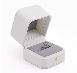 Vintage Double Slots Ring Jewelry Box For Wedding Proposal Engagement Ring Box Gift Organizer Storage PU Leather Packaging Case