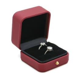 Vintage Double Slots Ring Jewelry Box For Wedding Proposal Engagement Ring Box Gift Organizer Storage PU Leather Packaging Case